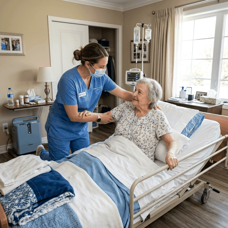 Medical Attendant Caring for Patient